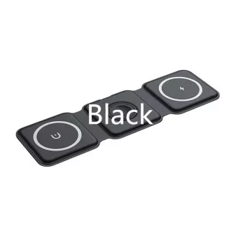 1stCOOL 3 az 1-ben vezeték nélküli hordozható QI töltő, MagSafe, USB-C, Fekete