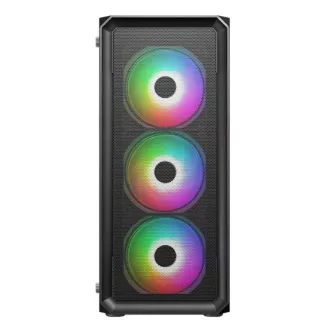 VeinX tok HERMES MESH Mid Tower, ATX, 1xUSB 3.0, 2xUSB 2.0, 4x ARGB ventilátor, ARGB vezérlő, fekete