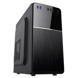VeinX tok Chant CH25M Micro Tower, tápegység nélkül, 1x USB-C, 2x USB3.0, 1x USB2.0, fekete, fekete