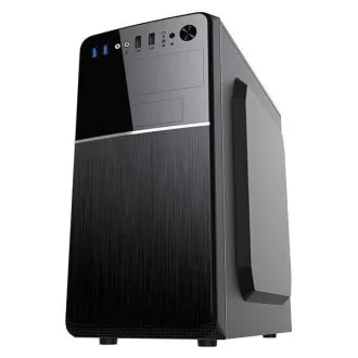 VeinX tok Chant CH25M Micro Tower, tápegység nélkül, 1x USB-C, 2x USB3.0, 1x USB2.0, fekete, fekete
