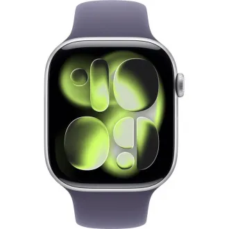 Apple Watch Series 11 GPS 42mm ezüst alumínium tok lila ködös sportpánttal - S/M Apple Watch Series 11 GPS 42mm ezüst alumínium tok lila ködös sportpánttal - S/M