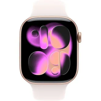 Apple Watch Series 11 GPS Cellular 42 mm-es arany titán tok világospiros sportpánttal - S/M Apple Watch Series 11 GPS Cellular 42 mm-es arany titán tok világospiros sportpánttal - S/M
