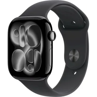 Apple Watch Series 11 GPS Cellular 46mm Jet Black alumínium tok fekete sportpánttal - M/L Apple Watch Series 11 GPS Cellular 46mm Jet Black alumínium tok fekete sportpánttal - M/L
