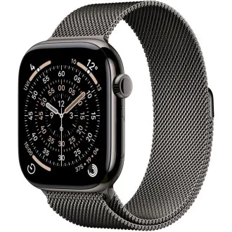 Apple Watch Series 11 GPS Cellular 46mm Slate titán tok Slate milánói hurokkal - S/M Apple Watch Series 11 GPS Cellular 46mm Slate titán tok Slate milánói hurokkal - S/M
