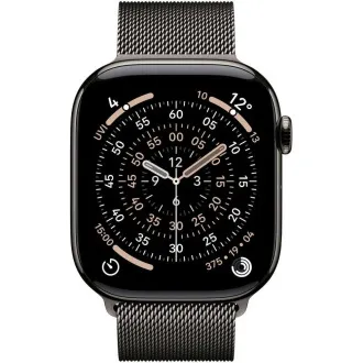 Apple Watch Series 11 GPS Cellular 46mm Slate titán tok Slate milánói hurokkal - S/M Apple Watch Series 11 GPS Cellular 46mm Slate titán tok Slate milánói hurokkal - S/M