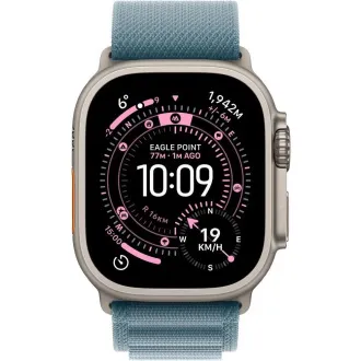 Apple Watch Ultra 3 GPS Cellular 49 mm-es natúr titán tok világoskék alpesi hurokkal - nagyméretű Apple Watch Ultra 3 GPS Cellular 49 mm-es natúr titán tok világoskék alpesi hurokkal - nagyméretű