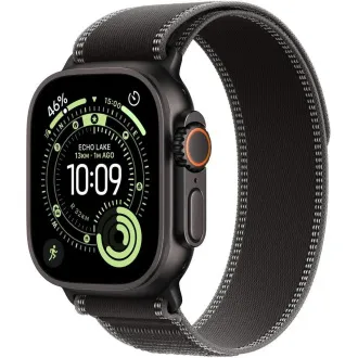 Apple Watch Ultra 3 GPS Cellular 49 mm-es fekete titán tok fekete/szenes Trail Loop hurokkal - M/L Apple Watch Ultra 3 GPS Cellular 49 mm-es fekete titán tok fekete/szenes Trail Loop hurokkal - M/L