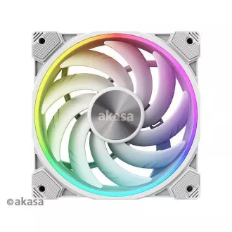 AKASA ventilátor SOHO AR, 12cm ARGB PWM ventilátor, 120x120x25mm, fehér