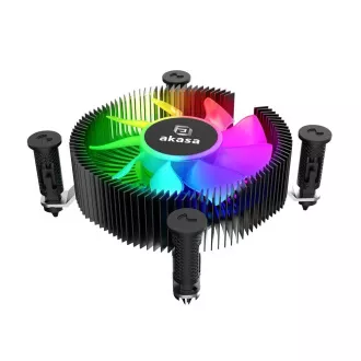 AKASA CPU-hűtő Socket Intel LGA1700, LGA1851, aRGB, Mini-ITX, alacsony hűtőborda