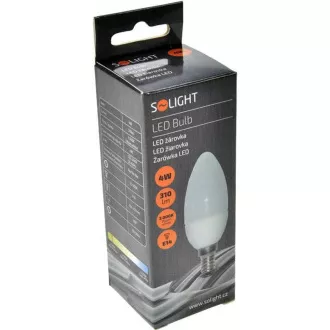 Solight LED izzó, gyertya, 4W, E14, 3000K, 340lm
