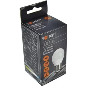 Solight LED izzó, miniglobe, 6W, E27, 3000K, 510lm