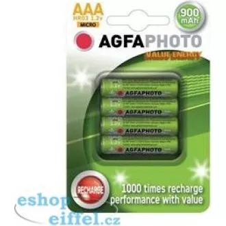 AgfaPhoto újratölthető NiMH akkumulátorok AAA, 900mAh, buborékcsomagolás 4db