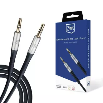 3mk audiokábel - AUX kábel Jack 3, 5 mm - Jack 3, 5 mm, hossza 1 m, fekete