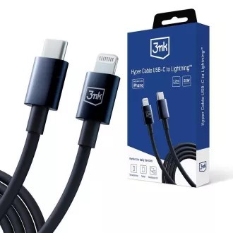 3mk adatkábel - Hyper Cable C - Lightning 20W 1.2m, fekete