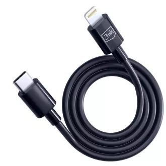 3mk adatkábel - Hyper Cable C - Lightning 20W 1.2m, fekete