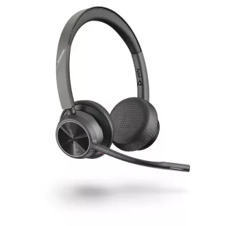 Poly Voyager 4320 vezeték nélküli fejhallgató, BT700 USB-C adapter, sztereó