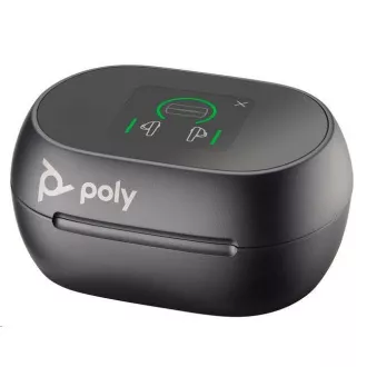 Poly Voyager Free 60  bluetooth headset, BT700 USB-C adapter, érintőképernyős töltőtáska, fekete színű