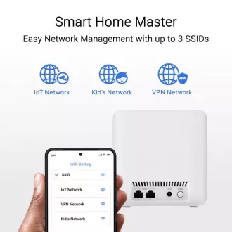 ASUS ZenWifi BD4 1-es csomag, WiFi7 bővíthető router, AiMesh, 2x WAN/LAN