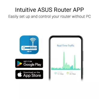 ASUS RT-AX52 Pro (AX3000) útválasztó, kétsávos WiFi 6, bővíthető útválasztó ASUS RT-AX52 Pro (AX3000) útválasztó, kétsávos WiFi 6, bővíthető útválasztó