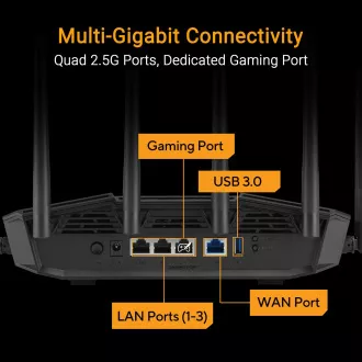 ASUS Gaming Router TUF-BE9400 3-utas WiFi7 Router, 1x WAN, 3x LAN, AiMesh