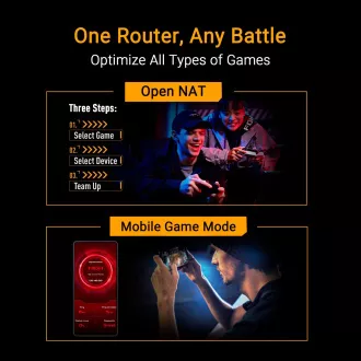 ASUS Gaming Router TUF-BE9400 3-utas WiFi7 Router, 1x WAN, 3x LAN, AiMesh