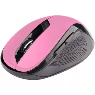C-TECH egér WLM-02, fekete-rózsaszín, vezeték nélküli, 1600DPI, 6 gomb, USB nano vevő