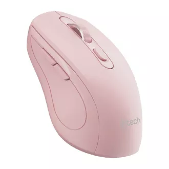 C-TECH Dual mode egér WLM-12PK, vezeték nélküli, 1600DPI, 6 gomb, rózsaszín, USB nano vevőkészülékkel