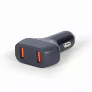 GEMBIRD autós töltő, 2x USB, gyorstöltő, QC3.0, 36 W, fekete