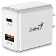 GENIUS PD-20AC töltő, 20W, gyorstöltés, USB-C PD3.0, USB-A QC3.0, fehér