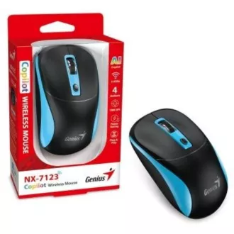 GENIUS egér NX-7123/ 1200 dpi/ vezeték nélküli/ Copilot/ fekete-kék