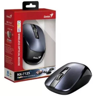 GENIUS egér NX-7125 Vasszürke/ 1200 dpi/ vezeték nélküli/ Copilot/ metál szürke