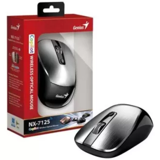 GENIUS egér NX-7125 ezüst/ 1200 dpi/ vezeték nélküli/ Copilot/ ezüst