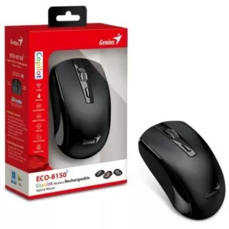 GENIUS egér ECO-8150/ 1200 dpi/ vezeték nélküli/ újratölthető/ Copilot/ fekete