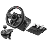 TRACER Kormánykerék SimRacer 6in1, Kormánykerék, Pedálok, Kézi váltó, Fekete, Kormánykerék, Kézi váltó, fekete