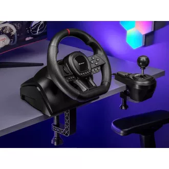 TRACER Kormánykerék SimRacer 6in1, Kormánykerék, Pedálok, Kézi váltó, Fekete, Kormánykerék, Kézi váltó, fekete