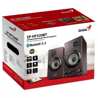GENIUS hangszóró SP-HF520BT, BT, 3,5 mm-es jack, 20W, sötét fa GENIUS hangszóró SP-HF520BT, BT, 3,5 mm-es jack, 20W, sötét fa