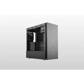 Cooler Master Silencio S600 TG, ATX, átlátszó oldalfal, 2x 120mm-es ventilátor, Fekete