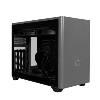 Cooler Master tok MasterBox NR200P Max, mITX, vízhűtő, tápegység 850W, szürke Cooler Master tok MasterBox NR200P Max, mITX, vízhűtő, tápegység 850W, szürke