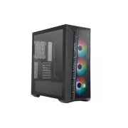 Cooler Master tok MasterBox 520 Mesh, ATX, átlátszó oldalfal, 3x 120mm ARGB ventilátor, ARGB hub, Fekete