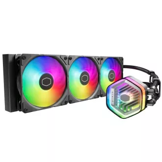 Cooler Master vízhűtő MasterLiquid 360 Atmos ARGB, 3x120mm, LGA1851, AM5, fekete, fekete