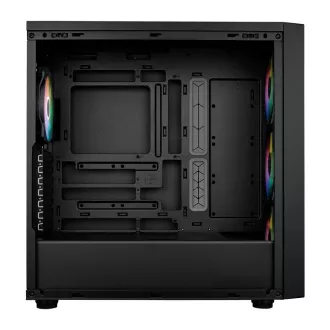 Cooler Master tok MasterBox 600, ATX, átlátszó oldallap, 3x 140mm ARGB ventilátor, 1x 120mm ARGB ventilátor, ARGB hub, Fekete