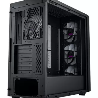Cooler Master tok MasterBox 600, ATX, átlátszó oldallap, 3x 140mm ARGB ventilátor, 1x 120mm ARGB ventilátor, ARGB hub, Fekete