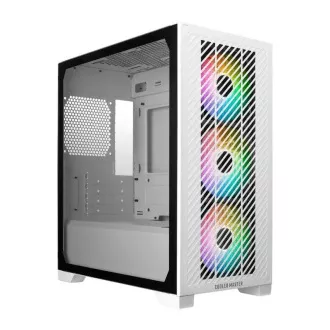 Cooler Master tok Elite 301, mATX, átlátszó oldallap, 3x 120mm ARGB ventilátor, fehér