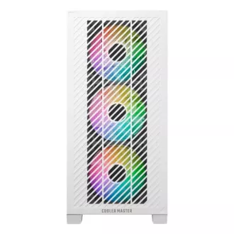 Cooler Master tok Elite 301, mATX, átlátszó oldallap, 3x 120mm ARGB ventilátor, fehér