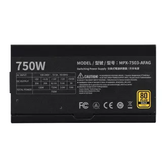 Cooler Master tápegység 750W MWE Gold 3, 120mm, 80  Gold, teljesen moduláris, ATX 3.1