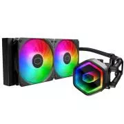 Cooler Master vízhűtő MasterLiquid 240 Core II, 2x120mm, LGA1851, AM5, fekete, fekete