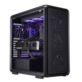 Cooler Master tok MasterFrame 600 Black, átlátszó oldallap, ATX, 3x 140mm ventilátor, 1x 120mm ventilátor, Fekete