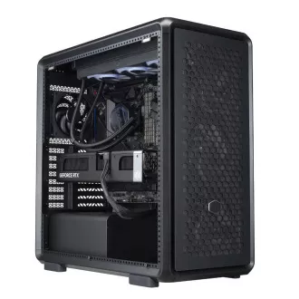 Cooler Master tok MasterFrame 600 Black, átlátszó oldallap, ATX, 3x 140mm ventilátor, 1x 120mm ventilátor, Fekete