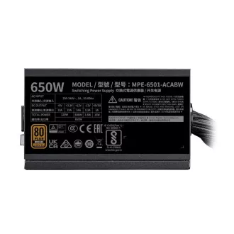 Cooler Master MWE Bronze 650W V3, 120mm, 80  bronz, 120mm, 80  Bronze