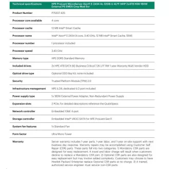 HPE PL MicroServer Gen11 E-2434 (3.4-5G/4C8T) 1x32G 2x4TB SATA 4LFF/SFF-NHP 4p1G iLoPort (P65741) NBD111 Intelligens választás